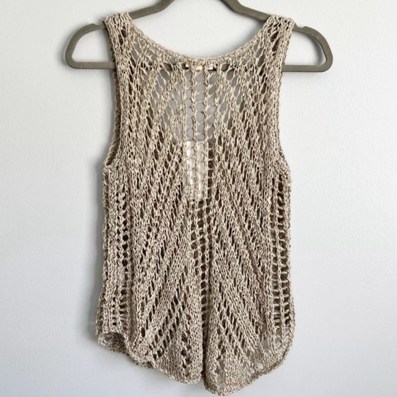 NWT Eileen Fisher Size S • Loose Knit Scoop Neck Sweater Tank Natural - Picture 2 of 6